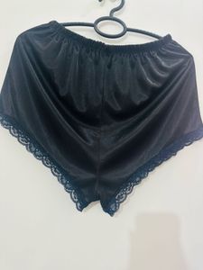 Silky Black Lace Shorts
