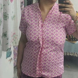 Patterned Lavender Blouse