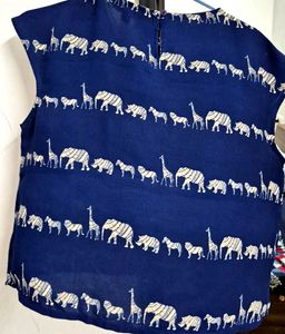 Blue Animal Print Top