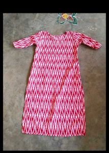 Red and White Zig-Zag Dress