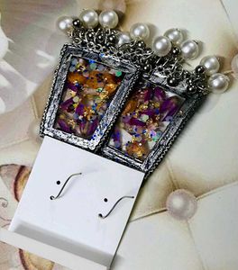 Floral Resin Drop Earrings