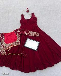 Beautiful Velvet Designer Gown With Koti