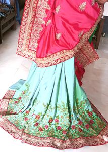 Heavy Embroidery Silk Saree With Blouse