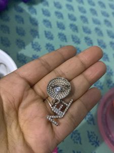 Broach NEL Initial Rhinestone Charm
