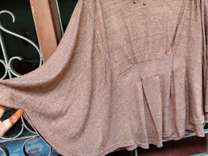 Chic Brown V-Neck Top For Women