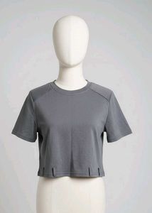Gray Cropped T-Shirt