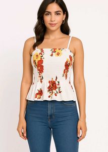 Floral Smocked Peplum Top