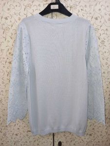 LOFT Sweater NWOT eyelet sleeves