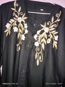 Abaya Black Color With Embroidery Work