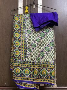 Printed Saree With Stitched Blouse