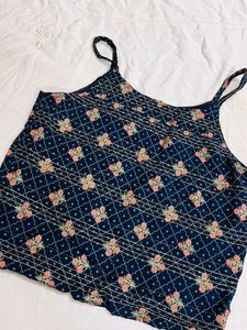 Strappy Festive Navy Blue Top