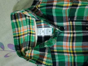 Green Plaid Toddler Shirt