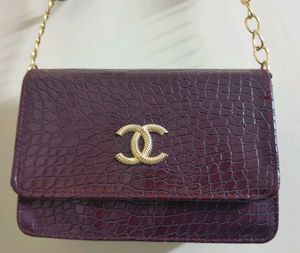 Slingbag Crocodile PU Maroon Pattern
