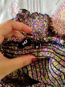 Floral Print Top &amp; Tiara Combo