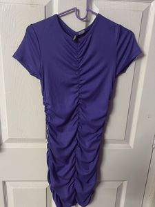H&M Purple Ruched Bodycon Dress