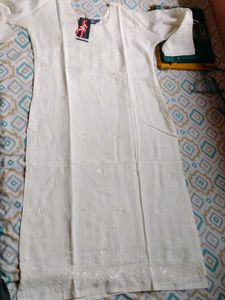 White Embroidered Kurti