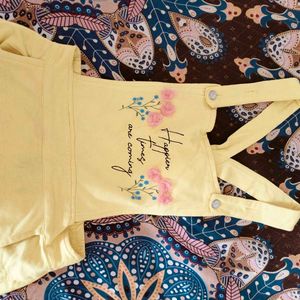 Yellow Floral Overalls