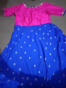 Bandine Blue And Pink Combination Umbrella Dress
