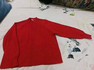Mango Red Knit Pullover Sweater
