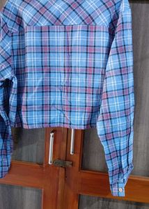 Plaid Crop Shirt Top For Women