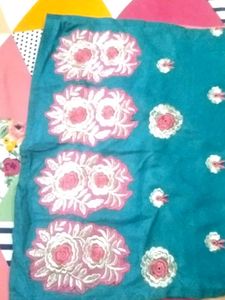 Teal Embroidered Kurti