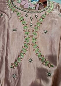 Red Embellished Kurta