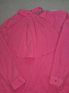 Pink Embellished Full Sleeve Top