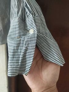 Striped Button-Down Top