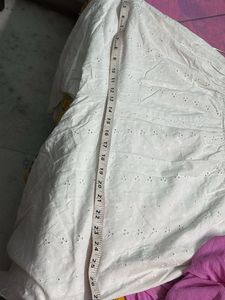 White Embroidered Cotton Pants