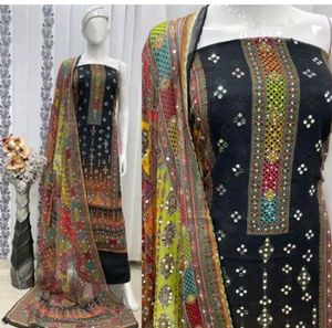 Organza Mirror Work Suit