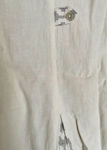 White Dress with Geometric Accent
