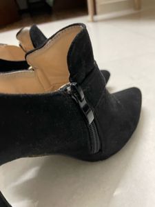Black Buckle Heel Booties