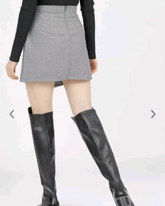 Tokyo Talkies Grey Checked Wrap Skirt