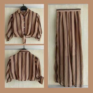 Striped Tie-Front Co ord Set