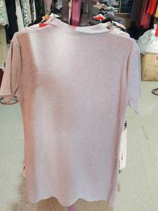 Grey Button-Up Top