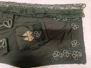 Elegant Olive Green Embellished Suit
