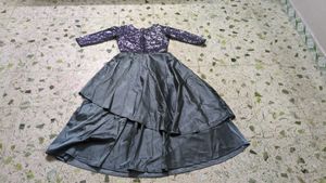 Elegant Sequin &amp; Gray Dress