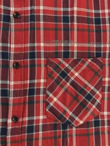 Red Blue Checked Mens Shirt