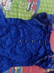 Blue Printed Kurta Set With Leggi