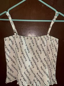 Trendy 'Autobiography' Print Top