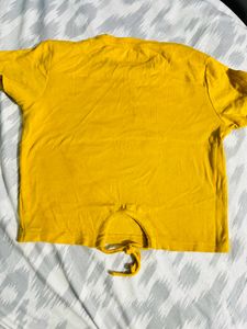 Mustard Cotton Printed Top