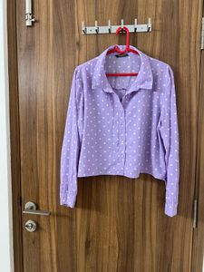Polka Dot Lavender Crop Top