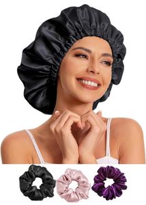 💜Satin Hair Sleep Cap💜3free Scrunchie