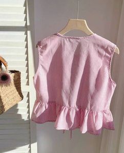 Pink Sleeveless Tie Up Top