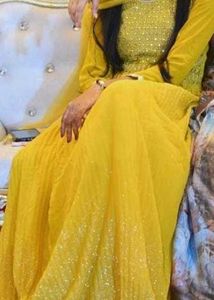 Yellow Embellished Anarkali Dress