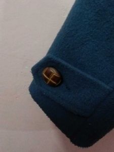 Stylish Blue Wool Blend Coat