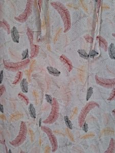 Feather Print Strapless Maxi Dress