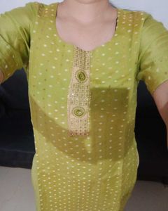 Green Cotton Kurta Set