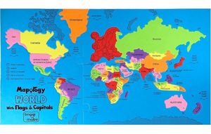World Map Puzzle For Kids With Flags