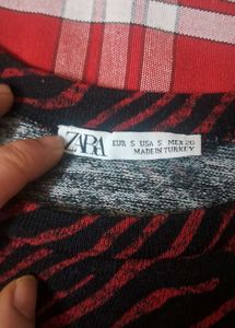 Zara Zebra Print Long Sleeve Top